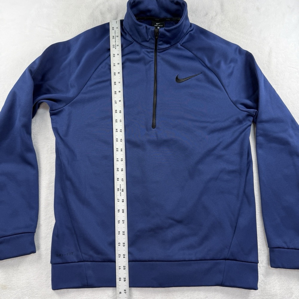 Nike Dri-Fit Quarter Zip Pullover Golf Sweatshirt Jacket Mens M Navy Gym Running - Picture 6 of 9